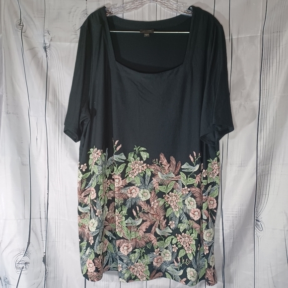 J. Jill Tops - J.Jill Wearever Collection Square Neck Floral Casual Workwear Modest Top